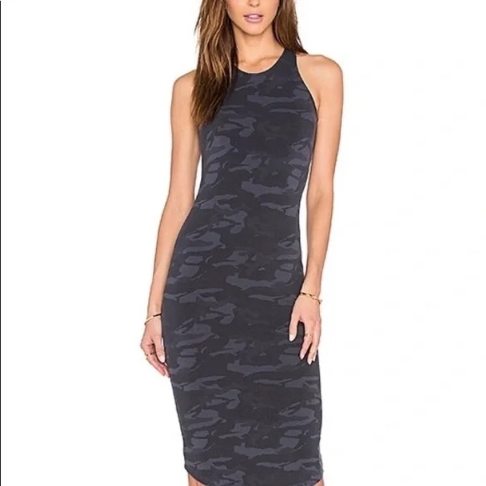 Monrow Camo Bodycon Racerback Midi Dress